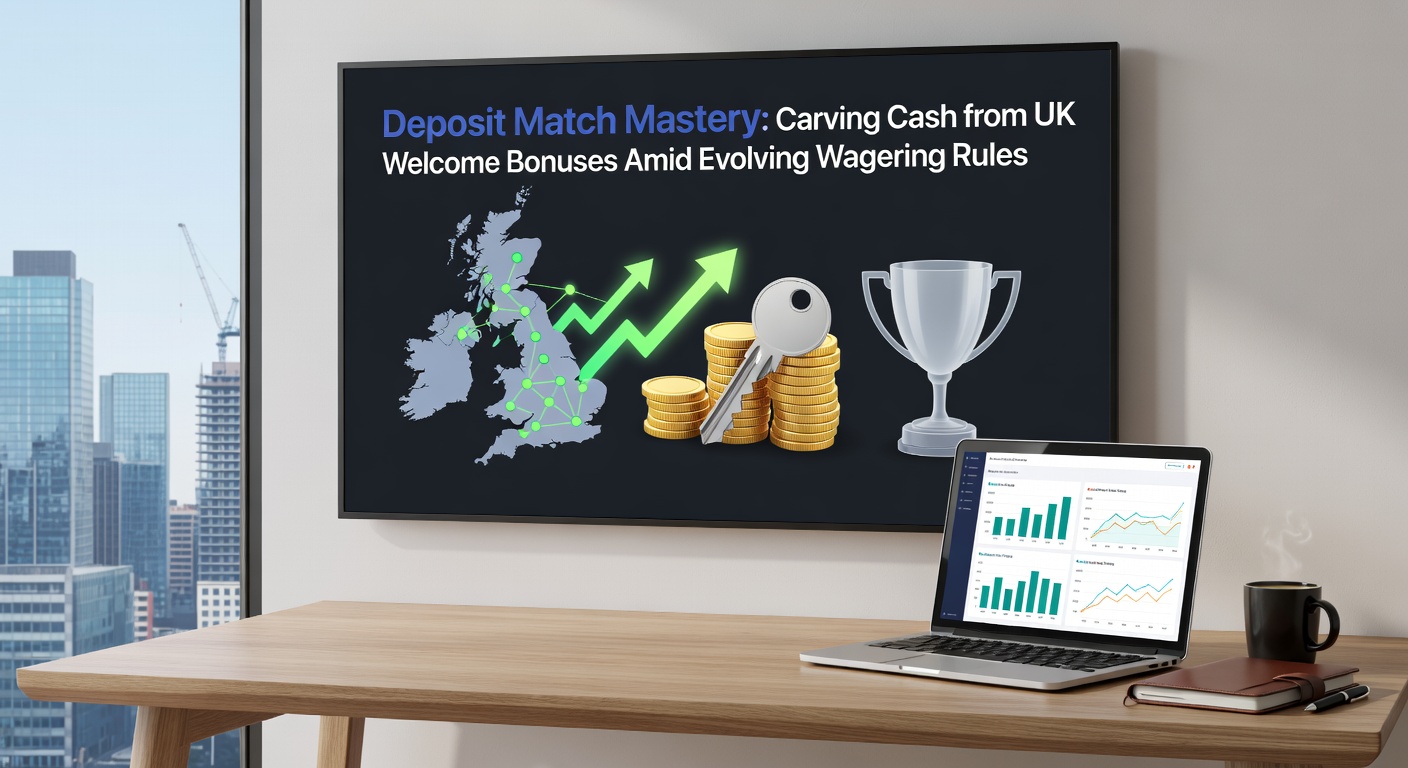 Graph showing wagering requirement trends and cashout success rates for UK deposit match bonuses over time