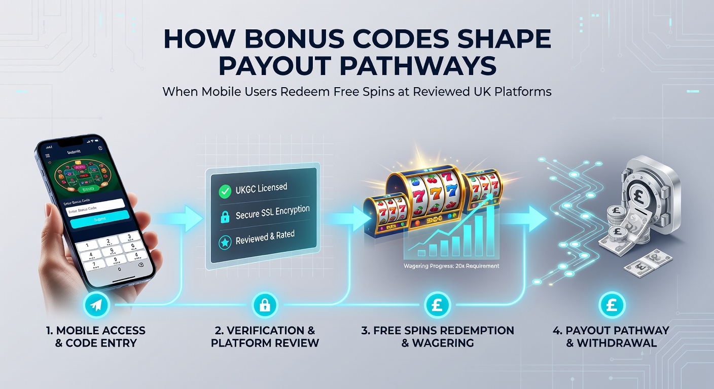 Flowchart diagram illustrating steps from free spin redemption to cashout on mobile devices