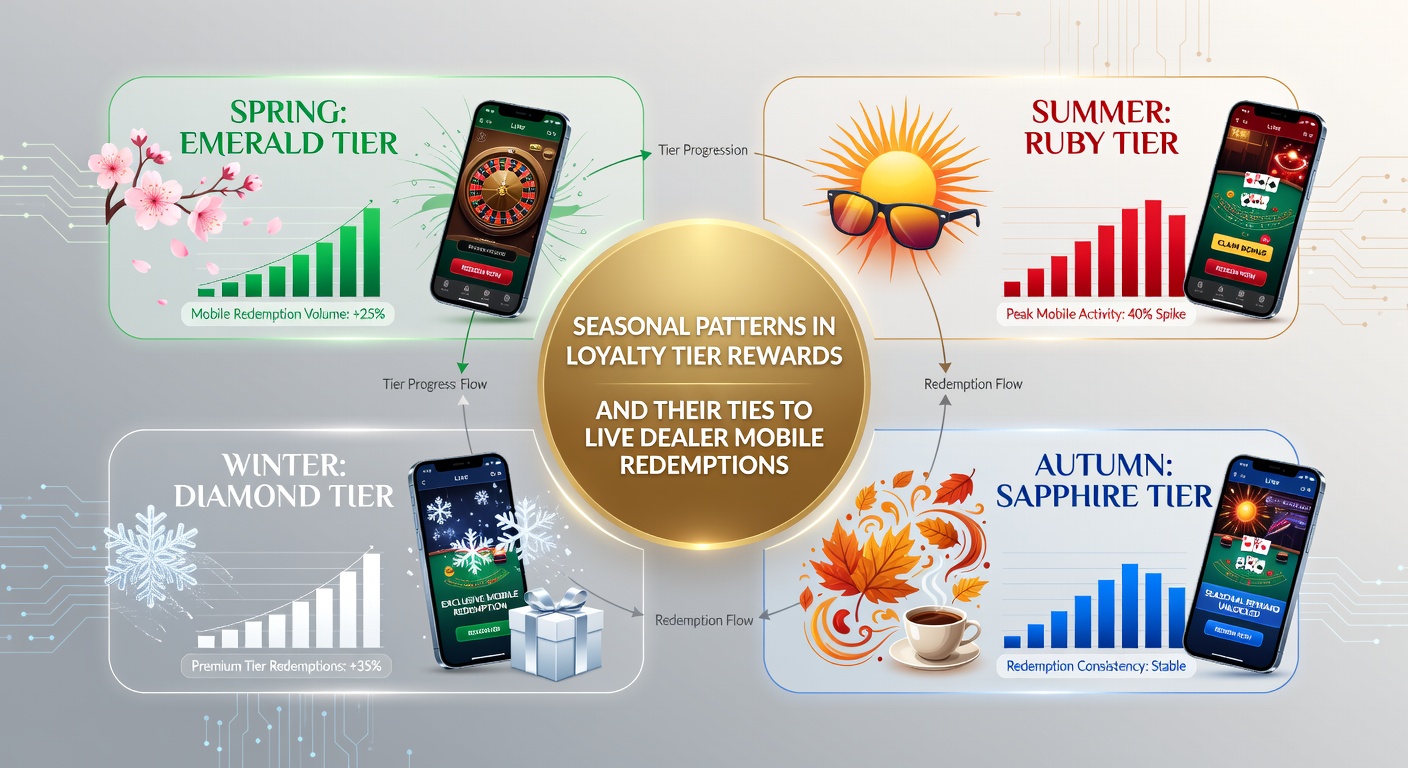 Chart displaying loyalty tier reward fluctuations across different seasons in mobile casino platforms