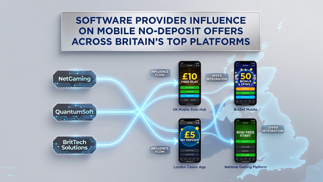 Mobile casino interface showing no-deposit bonus activation on a leading UK platform with game provider logos visible