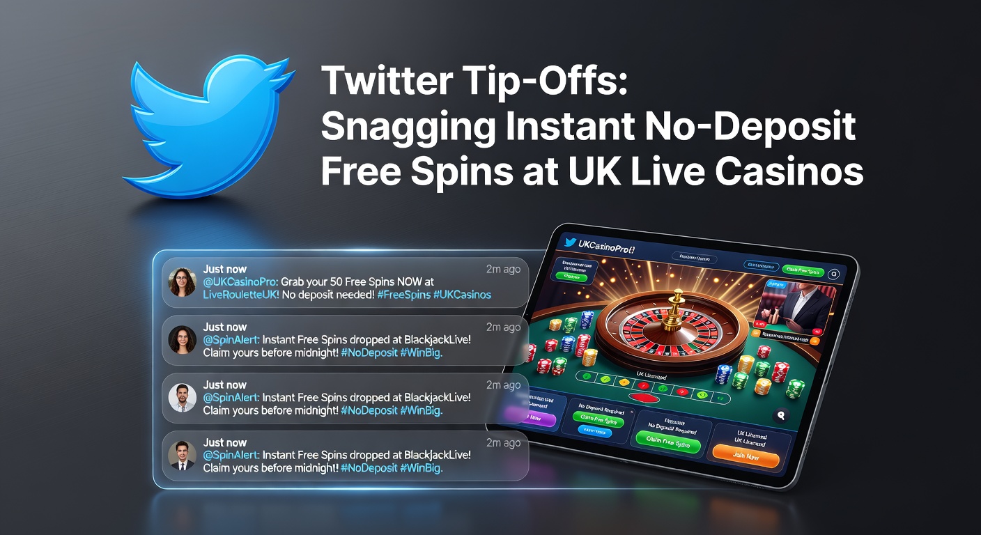 Screenshot of Twitter feed showing casino promo codes and free spins alerts from influencers and tip accounts
